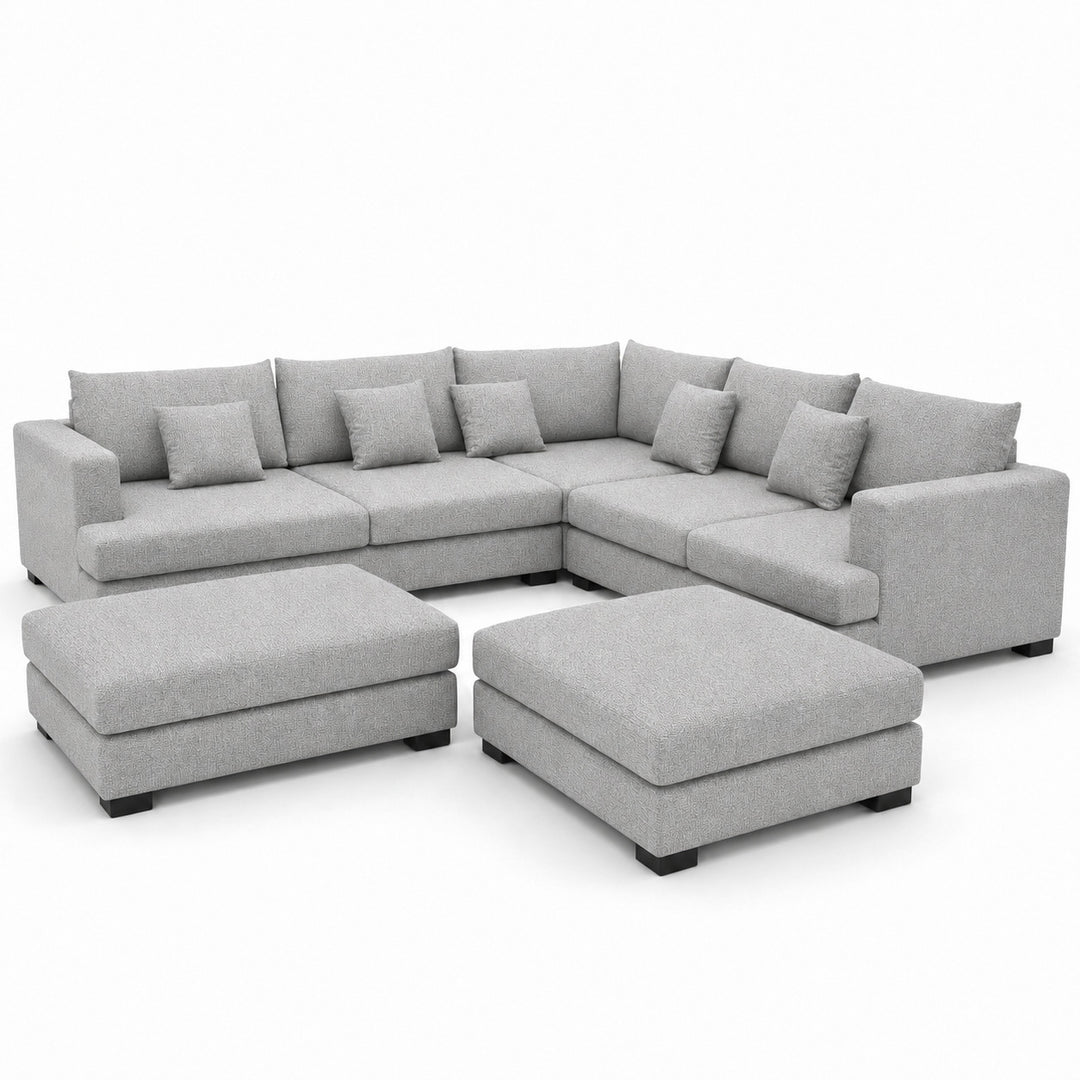 Sofa 02 Custom Upholstery Corner Sofa with 2 Ottomans