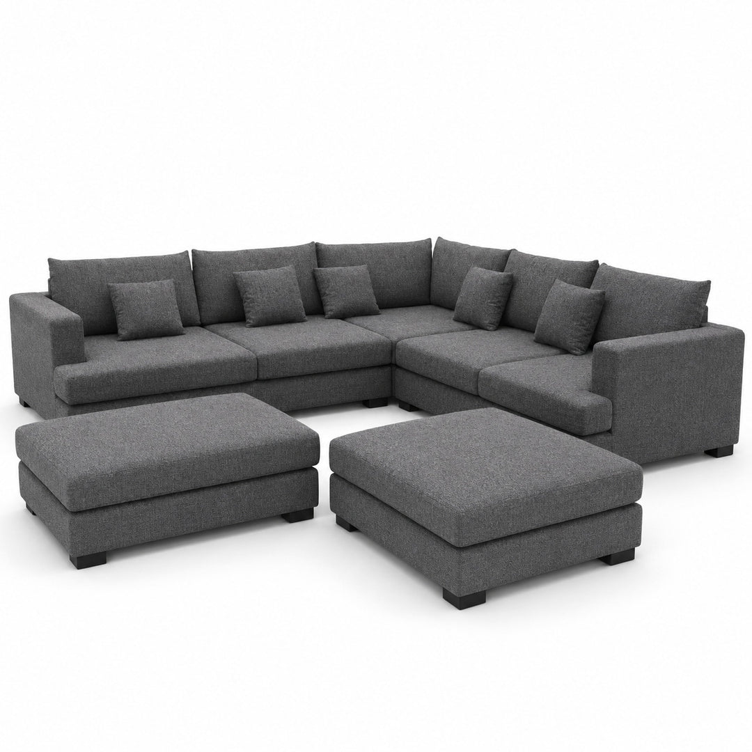 Sofa 02 Custom Upholstery Corner Sofa with 2 Ottomans