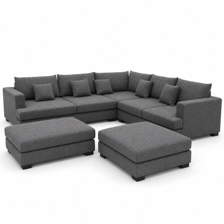 Sofa 02 Custom Upholstery Corner Sofa with 2 Ottomans