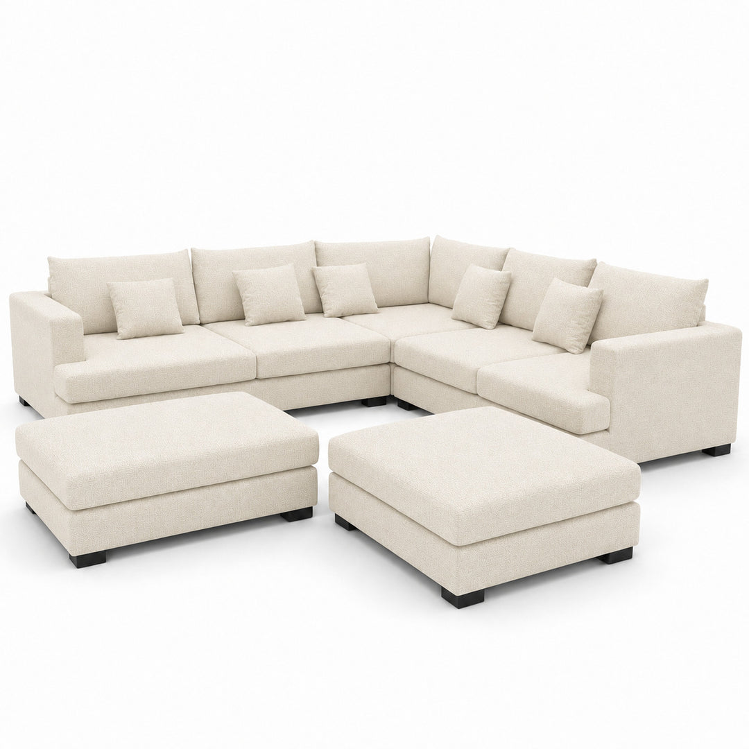 Sofa 02 Custom Upholstery Corner Sofa with 2 Ottomans