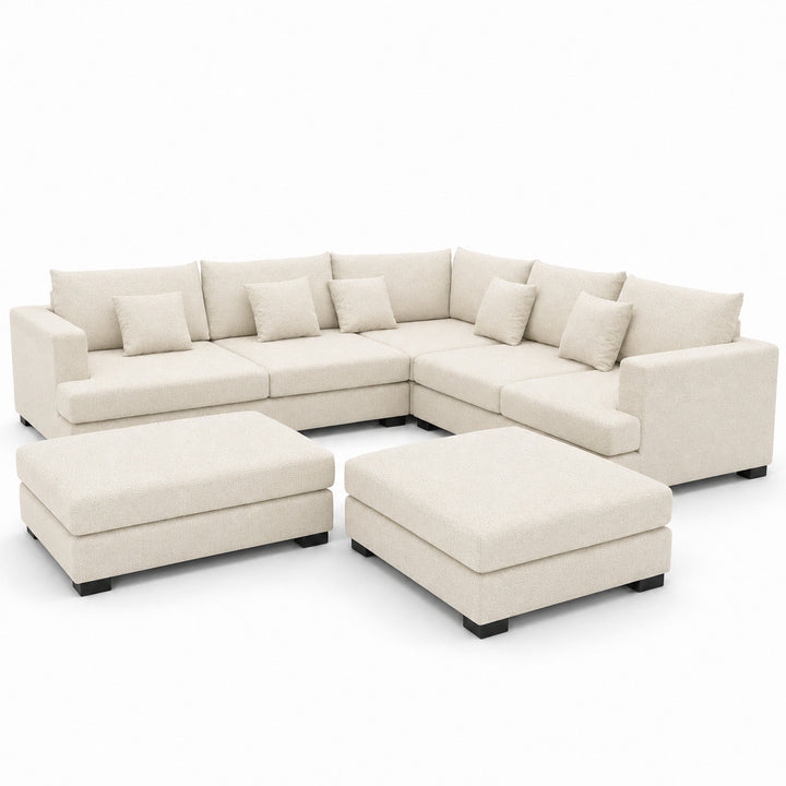 Sofa 02 Custom Upholstery Corner Sofa with 2 Ottomans