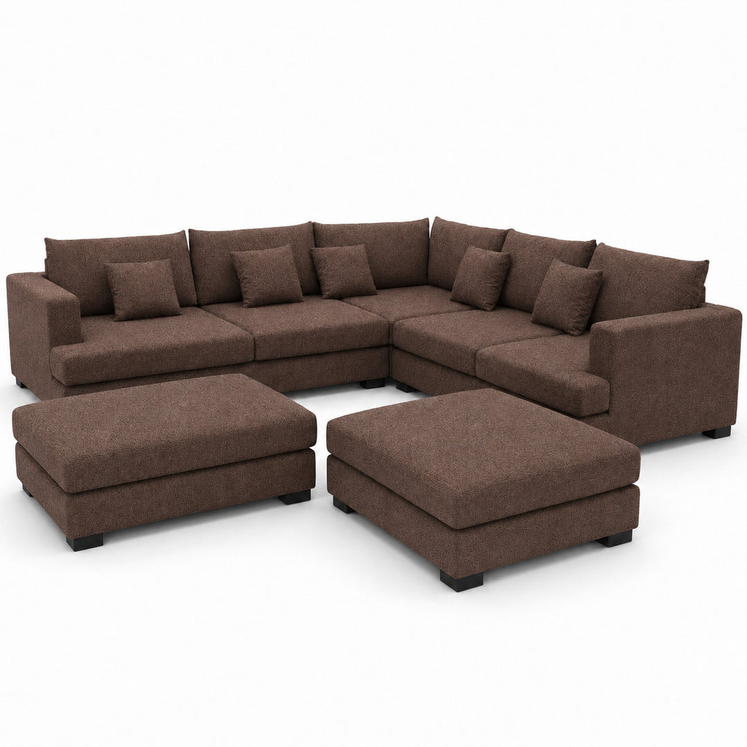 Sofa 02 Custom Upholstery Corner Sofa with 2 Ottomans