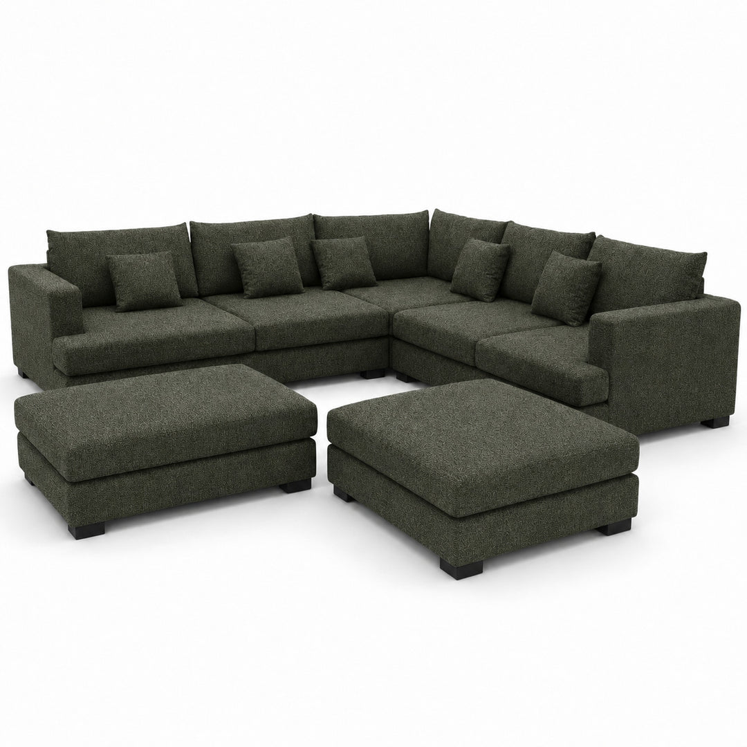 Sofa 02 Custom Upholstery Corner Sofa with 2 Ottomans