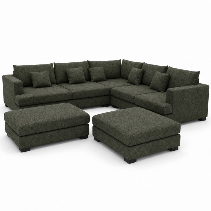 Sofa 02 Custom Upholstery Corner Sofa with 2 Ottomans
