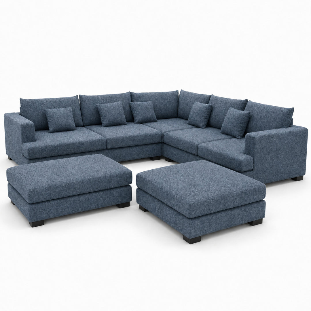 Sofa 02 Custom Upholstery Corner Sofa with 2 Ottomans