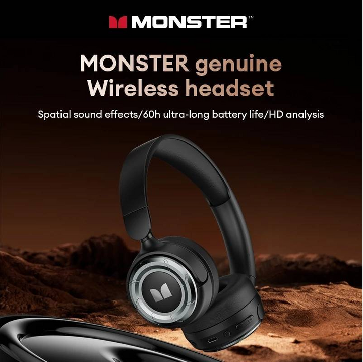 Monster MQH08 Bluetooth Wireless Headset Foldable Handsfree Headphones