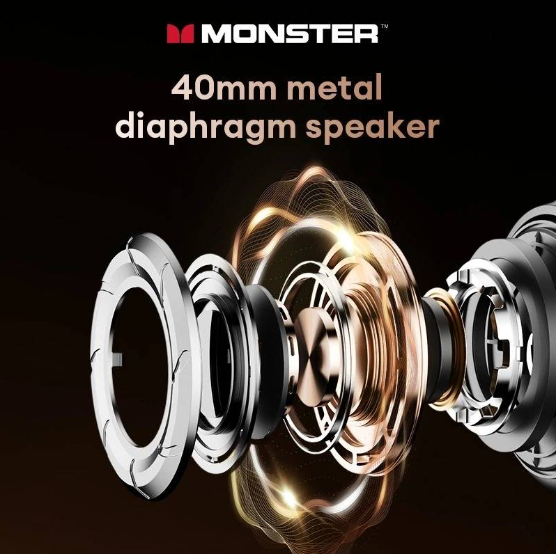 Monster MQH08 Bluetooth Wireless Headset Foldable Handsfree Headphones