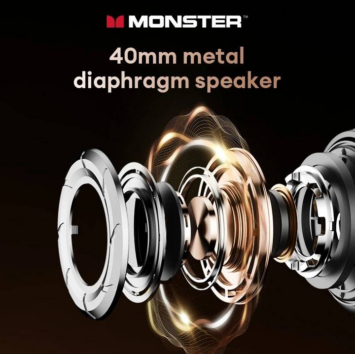 Monster MQH08 Bluetooth Wireless Headset Foldable Handsfree Headphones