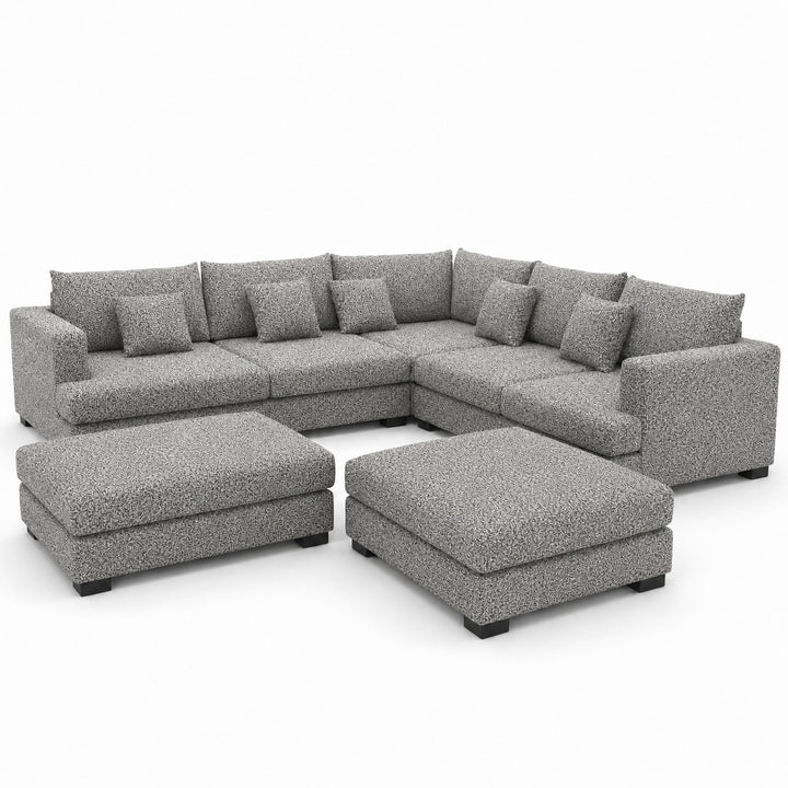Sofa 02 Custom Upholstery Corner Sofa with 2 Ottomans