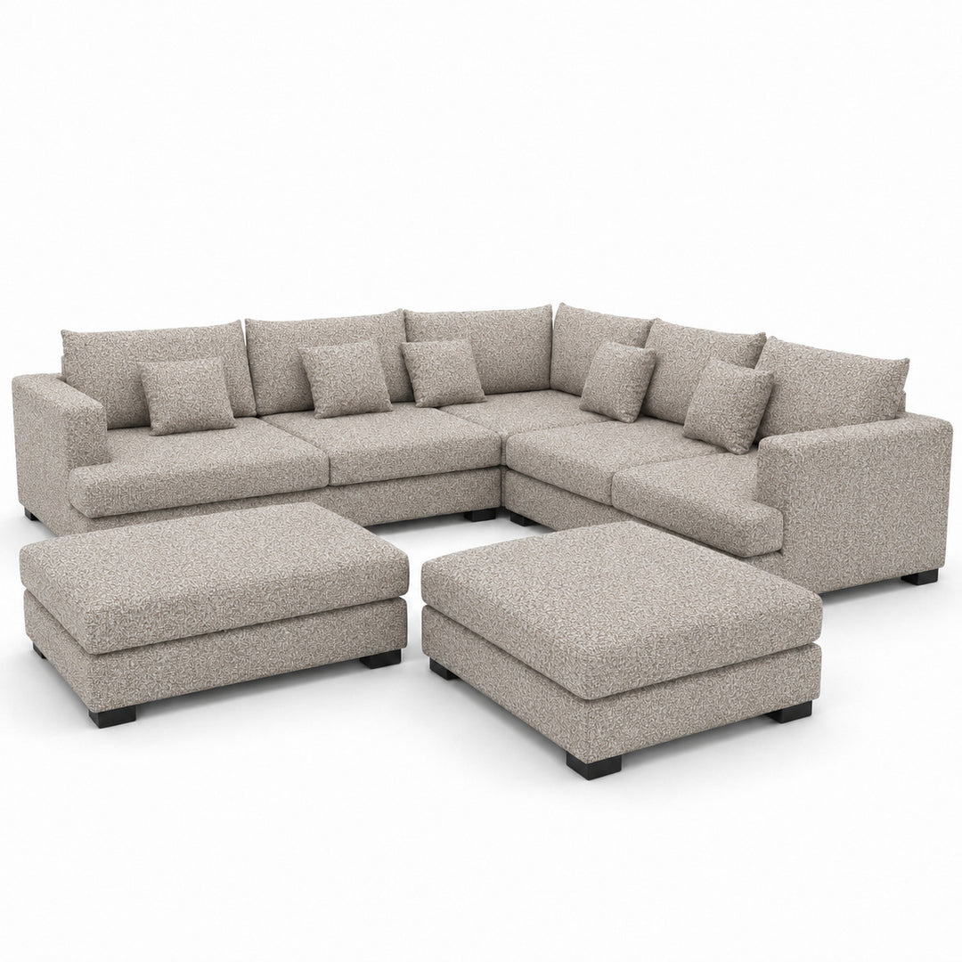 Sofa 02 Custom Upholstery Corner Sofa with 2 Ottomans