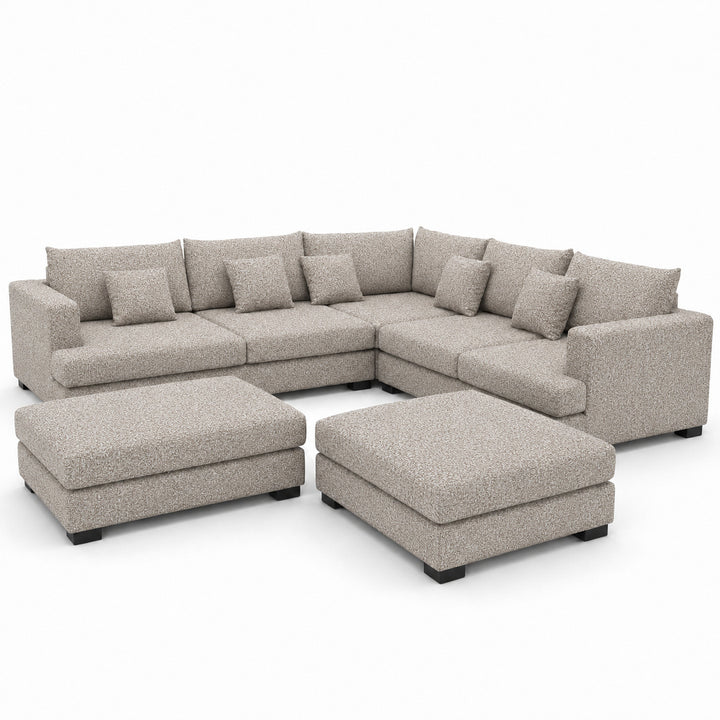 Sofa 02 Custom Upholstery Corner Sofa with 2 Ottomans