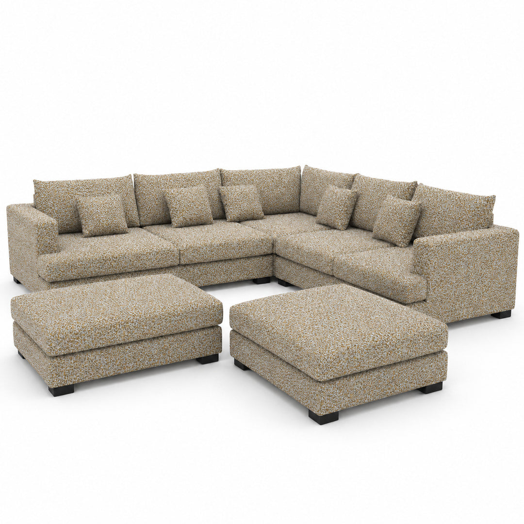 Sofa 02 Custom Upholstery Corner Sofa with 2 Ottomans