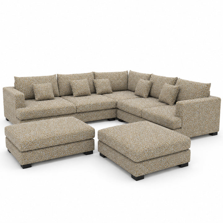 Sofa 02 Custom Upholstery Corner Sofa with 2 Ottomans