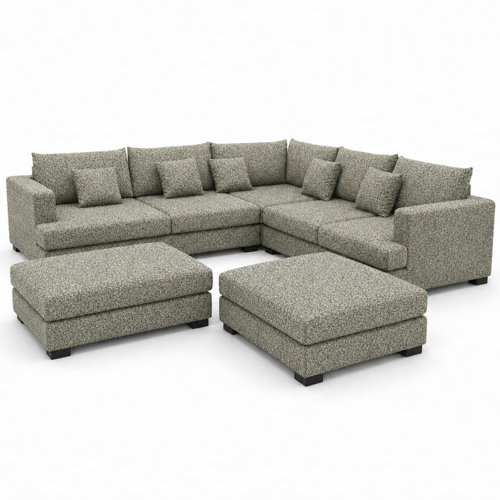 Sofa 02 Custom Upholstery Corner Sofa with 2 Ottomans