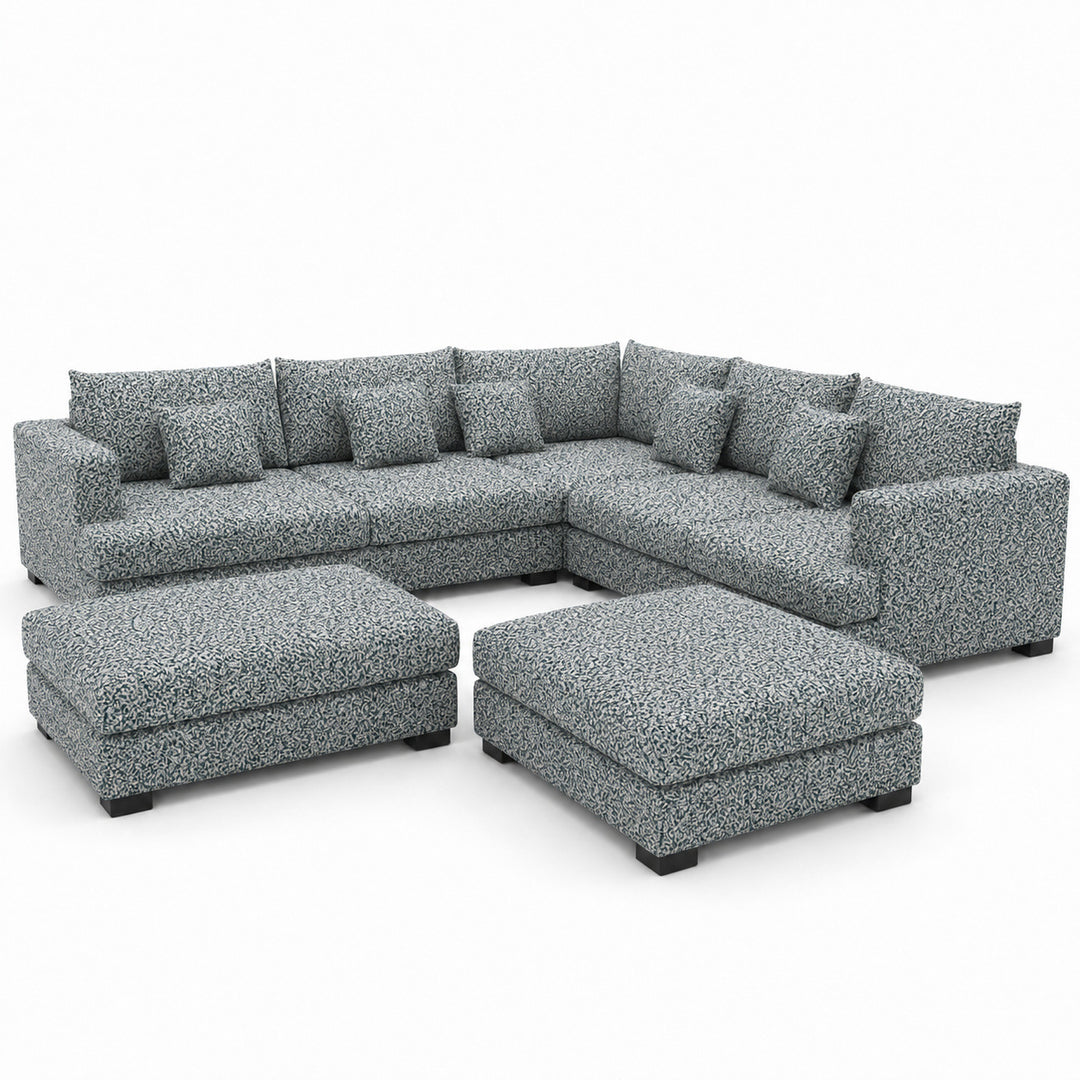 Sofa 02 Custom Upholstery Corner Sofa with 2 Ottomans