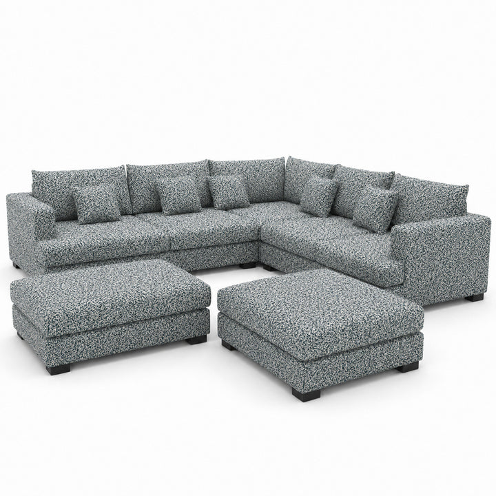 Sofa 02 Custom Upholstery Corner Sofa with 2 Ottomans