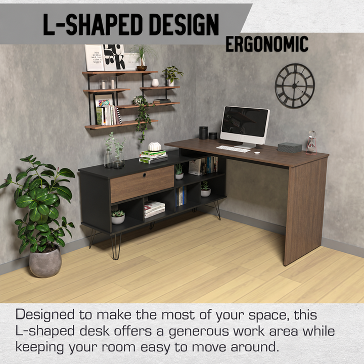 Mossoro L-Shaped Desk with English design details