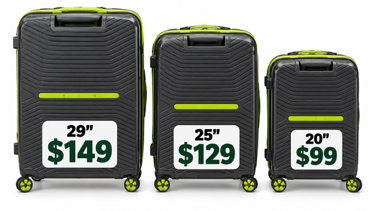 Nautica suitcase prices 29 inch $149 25 inch $129 20 inch $99