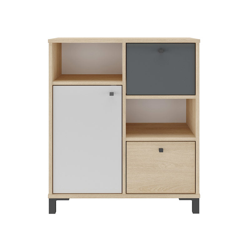 Passo Fundo cabinet – light oak, white and grey