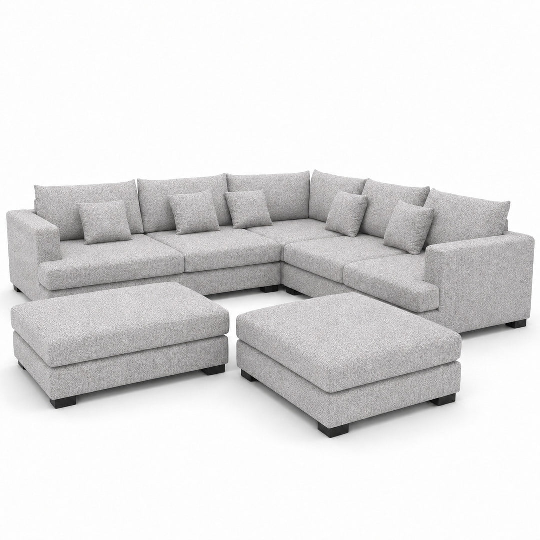 Sofa 02 Custom Upholstery Corner Sofa with 2 Ottomans