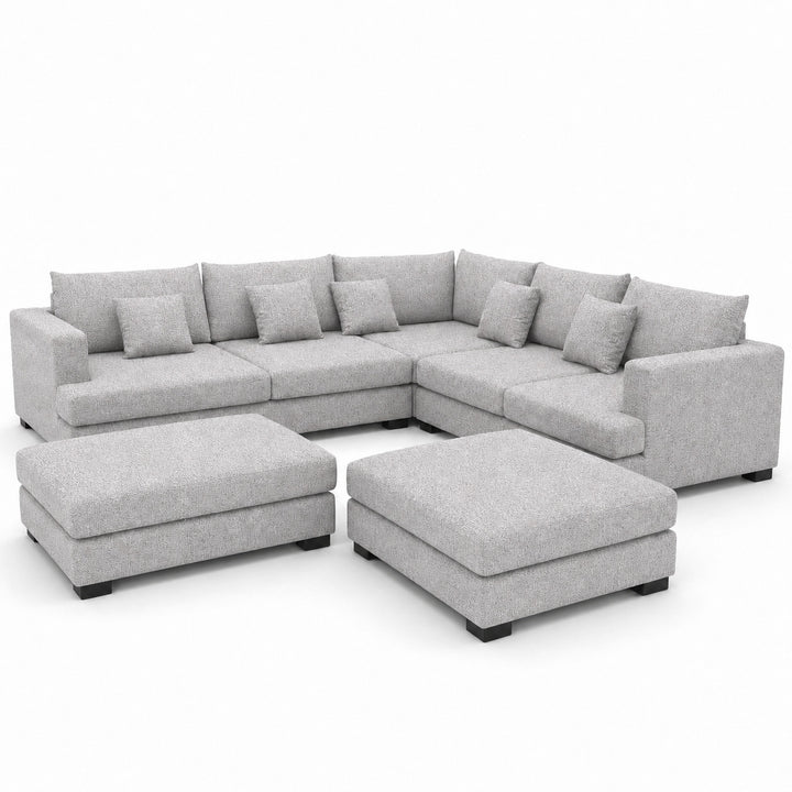 Sofa 02 Custom Upholstery Corner Sofa with 2 Ottomans
