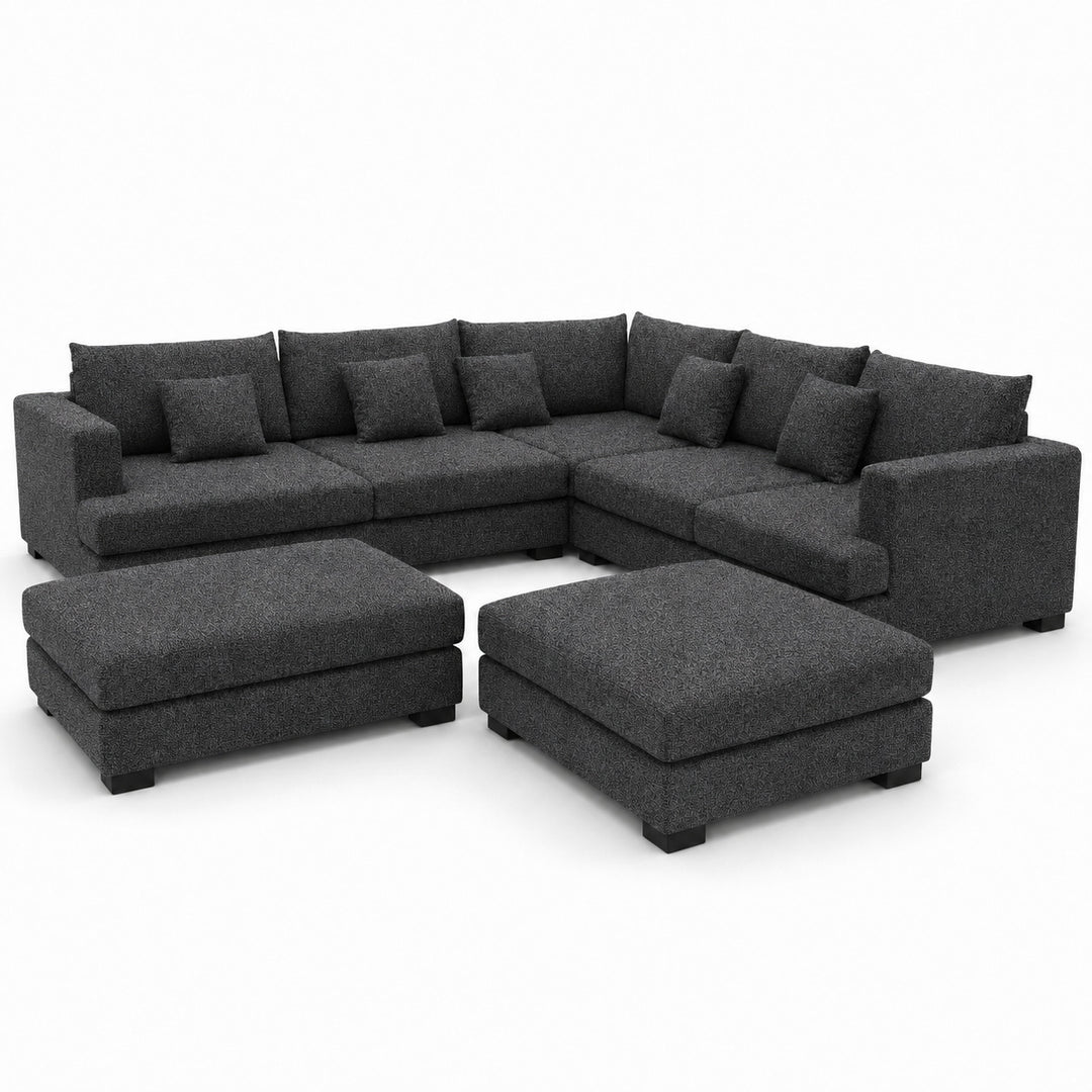 Sofa 02 Custom Upholstery Corner Sofa with 2 Ottomans