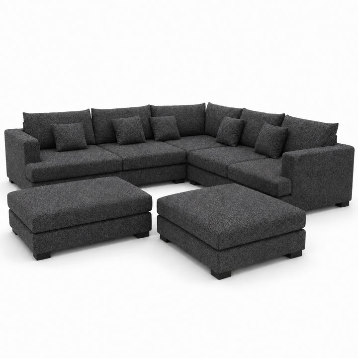 Sofa 02 Custom Upholstery Corner Sofa with 2 Ottomans