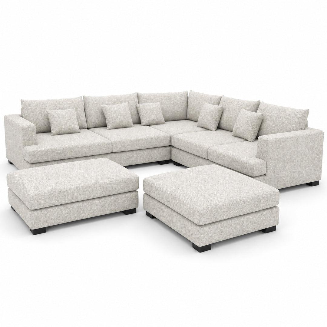 Sofa 02 Custom Upholstery Corner Sofa with 2 Ottomans