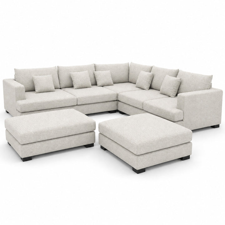 Sofa 02 Custom Upholstery Corner Sofa with 2 Ottomans