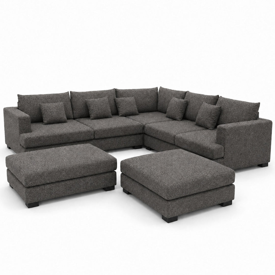 Sofa 02 Custom Upholstery Corner Sofa with 2 Ottomans