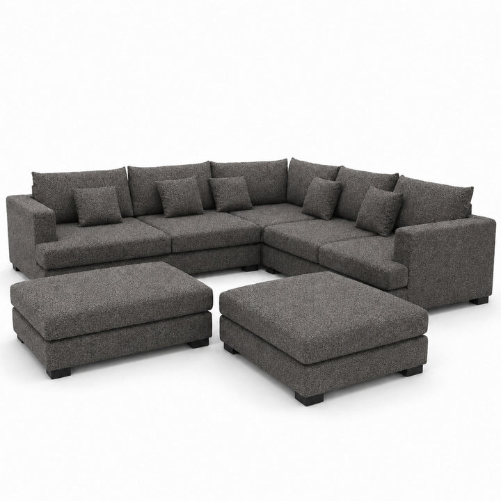 Sofa 02 Custom Upholstery Corner Sofa with 2 Ottomans