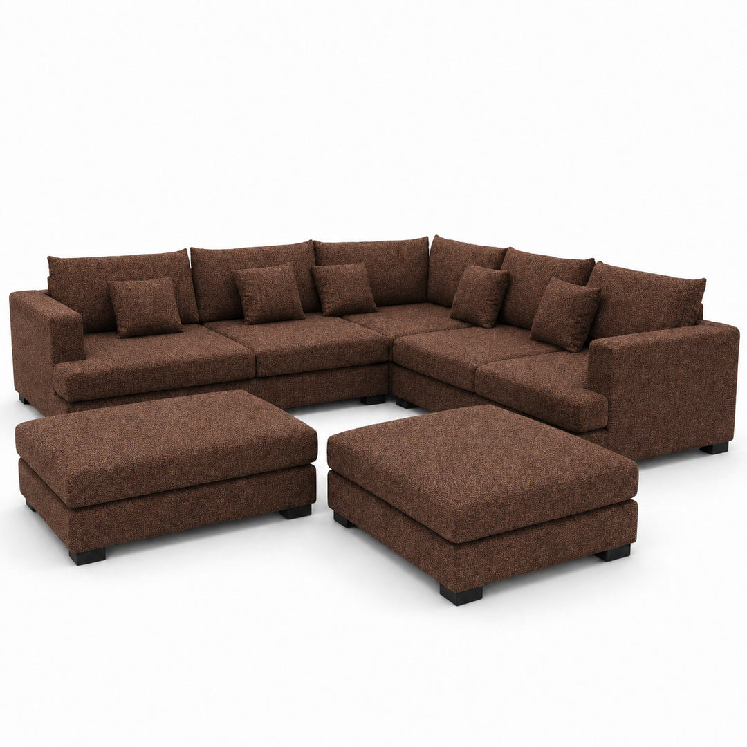 Sofa 02 Custom Upholstery Corner Sofa with 2 Ottomans