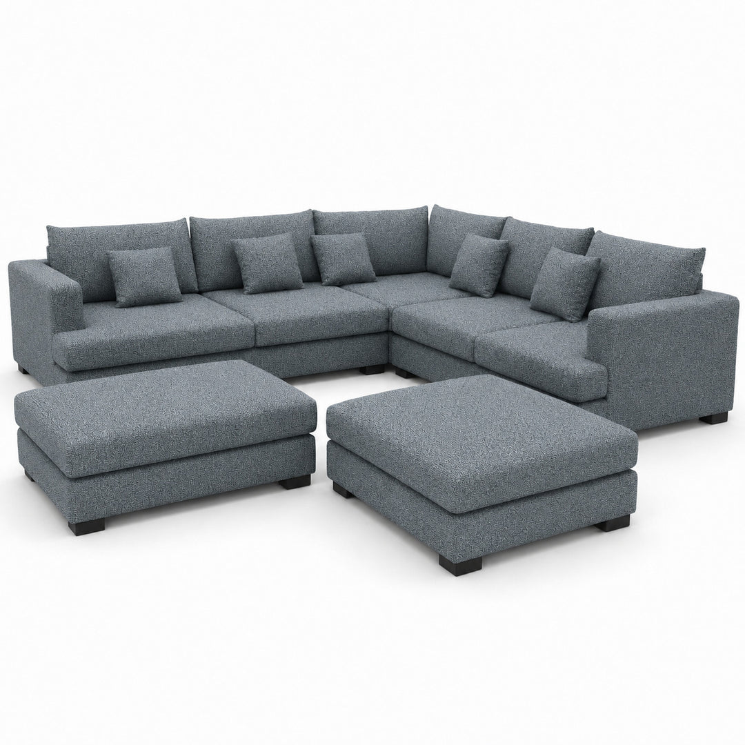 Sofa 02 Custom Upholstery Corner Sofa with 2 Ottomans
