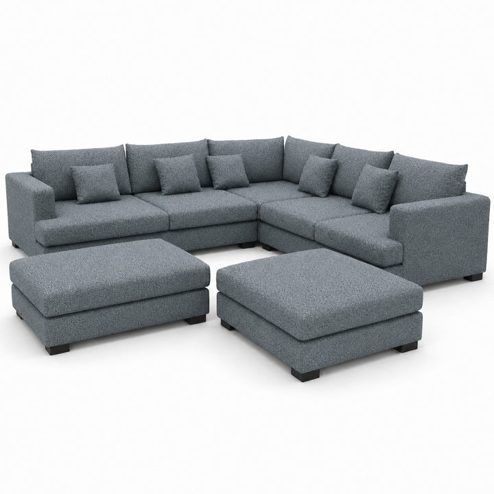 Sofa 02 Custom Upholstery Corner Sofa with 2 Ottomans