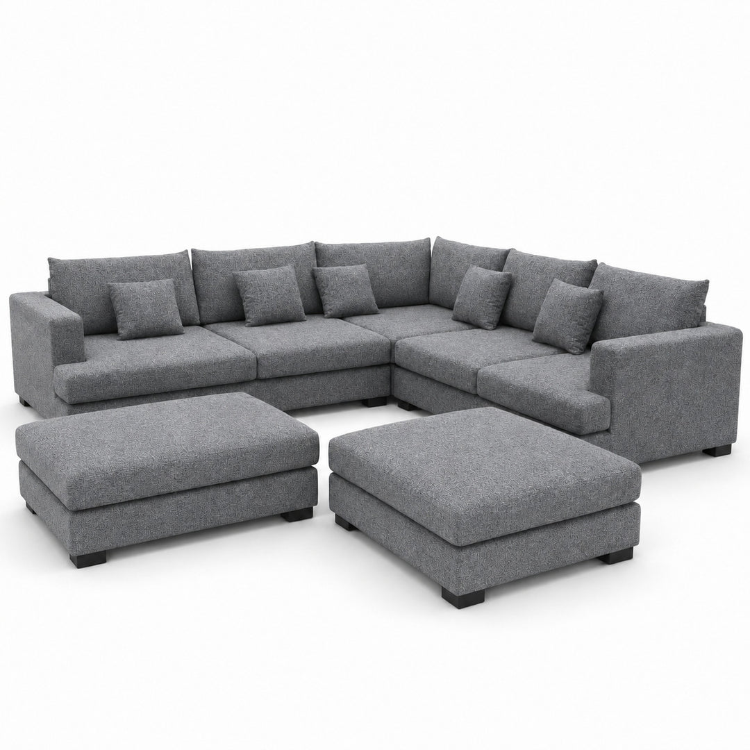 Sofa 02 Custom Upholstery Corner Sofa with 2 Ottomans