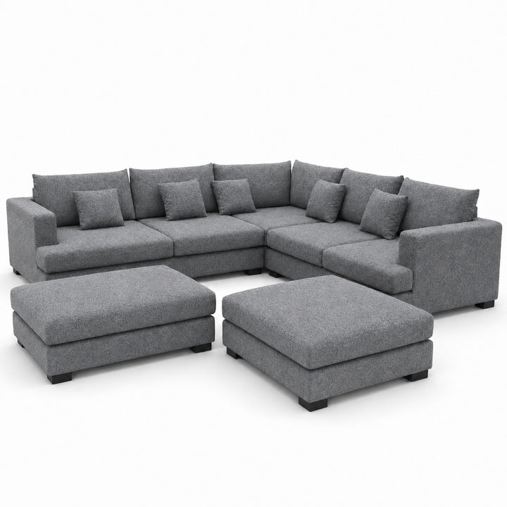 Sofa 02 Custom Upholstery Corner Sofa with 2 Ottomans