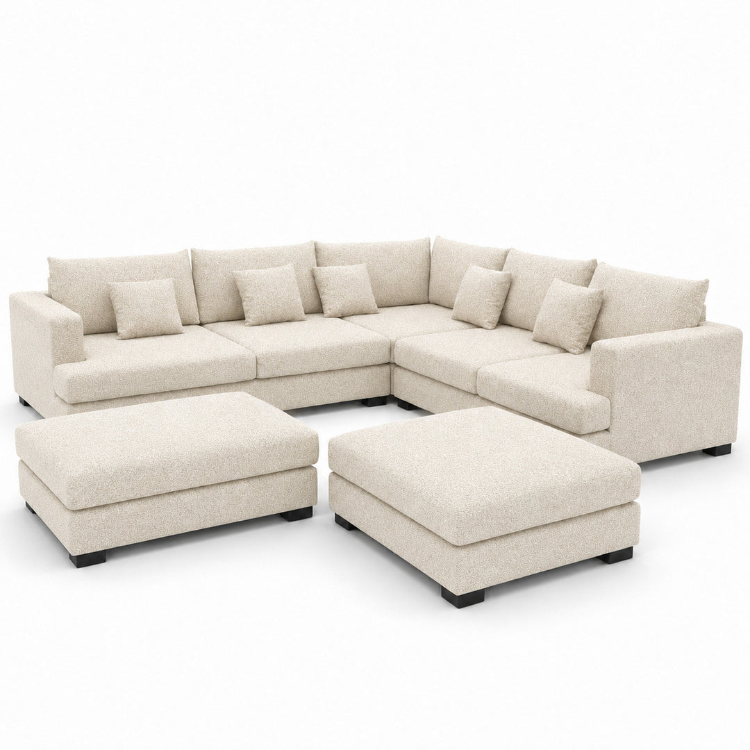 Sofa 02 Custom Upholstery Corner Sofa with 2 Ottomans