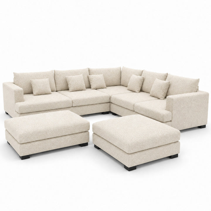 Sofa 02 Custom Upholstery Corner Sofa with 2 Ottomans