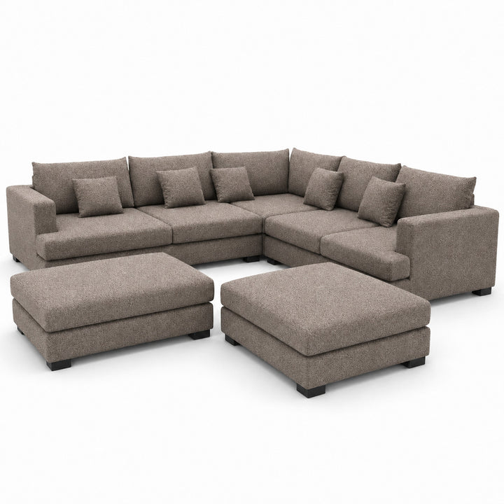Sofa 02 Custom Upholstery Corner Sofa with 2 Ottomans