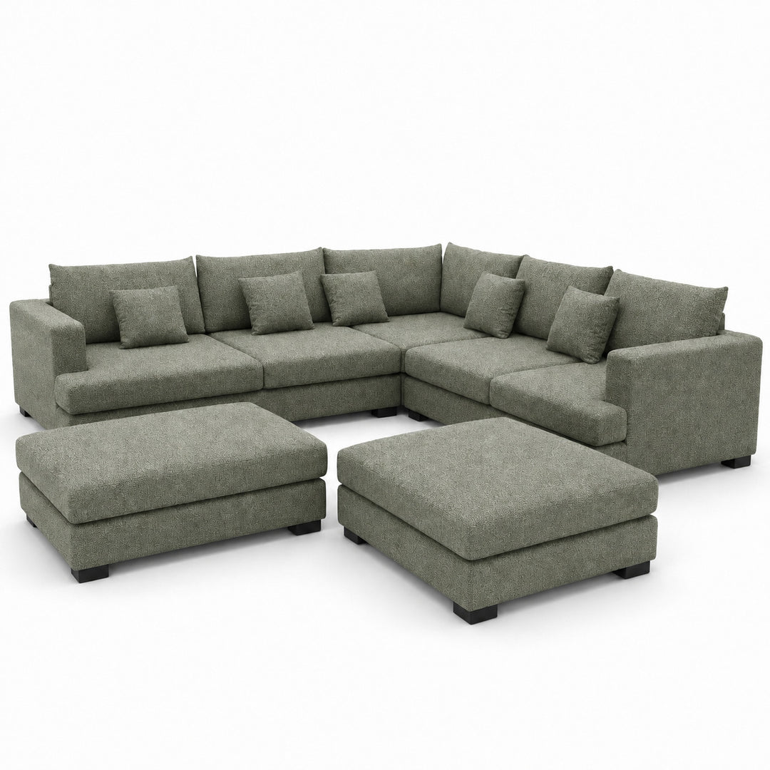 Sofa 02 Custom Upholstery Corner Sofa with 2 Ottomans