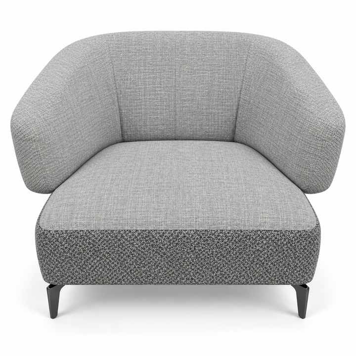 Ruby combination 2: top and curved back/arms monelli-06-light-grey; lower base mora-14-grey. Upholstery visualisation.