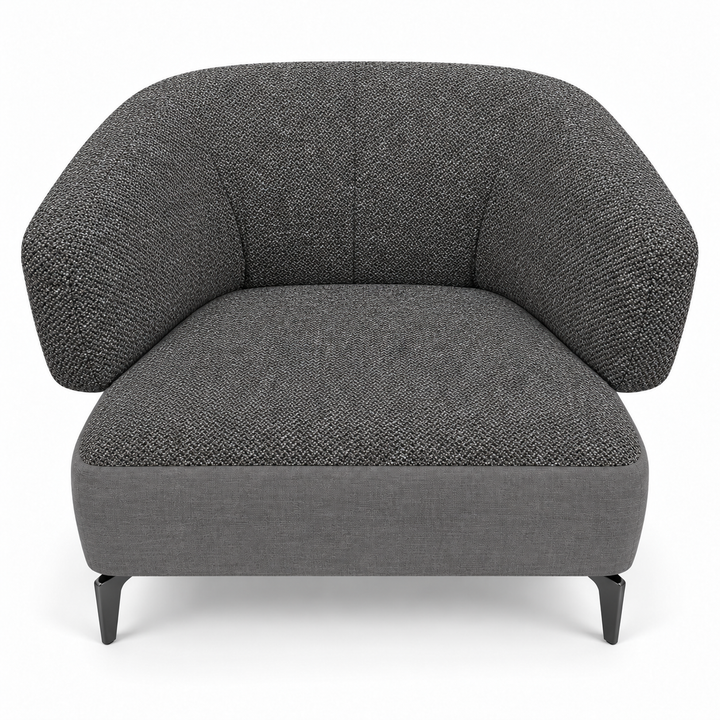 Ruby combination 9: top and curved back/arms puro-43; lower base lins-12-grey. Upholstery visualisation.