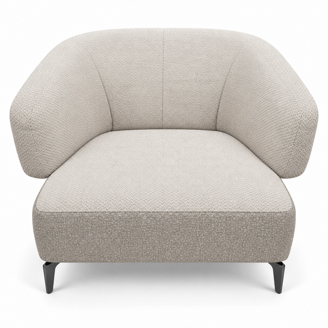 Ruby combination 11: top and curved back/arms puro-21; lower base mora-24-light-greige. Upholstery visualisation.