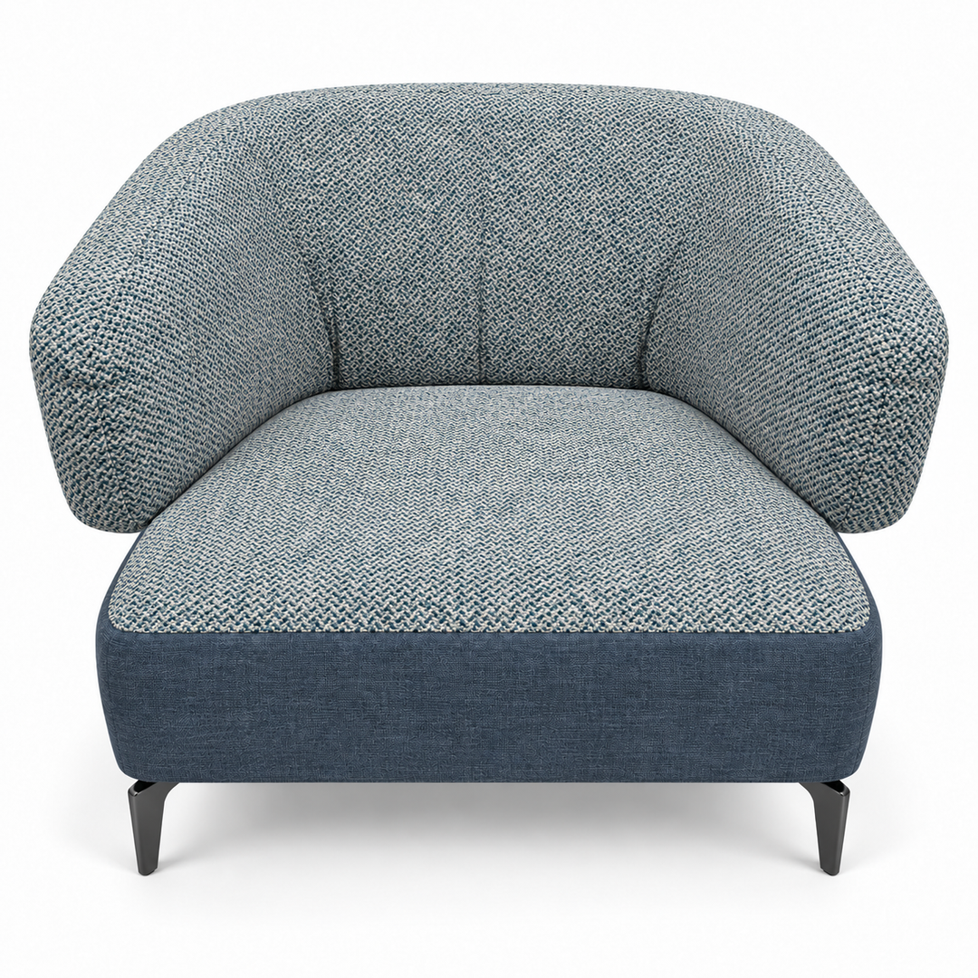 Ruby combination 30: top and curved back/arms mora-89-teal-blue; lower base monelli-87-deep-navy. Upholstery visualisation.
