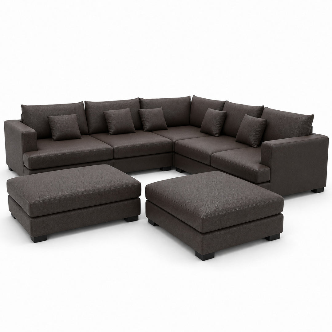 Sofa 02 Custom Upholstery Corner Sofa with 2 Ottomans