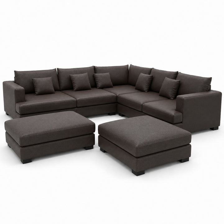 Sofa 02 Custom Upholstery Corner Sofa with 2 Ottomans