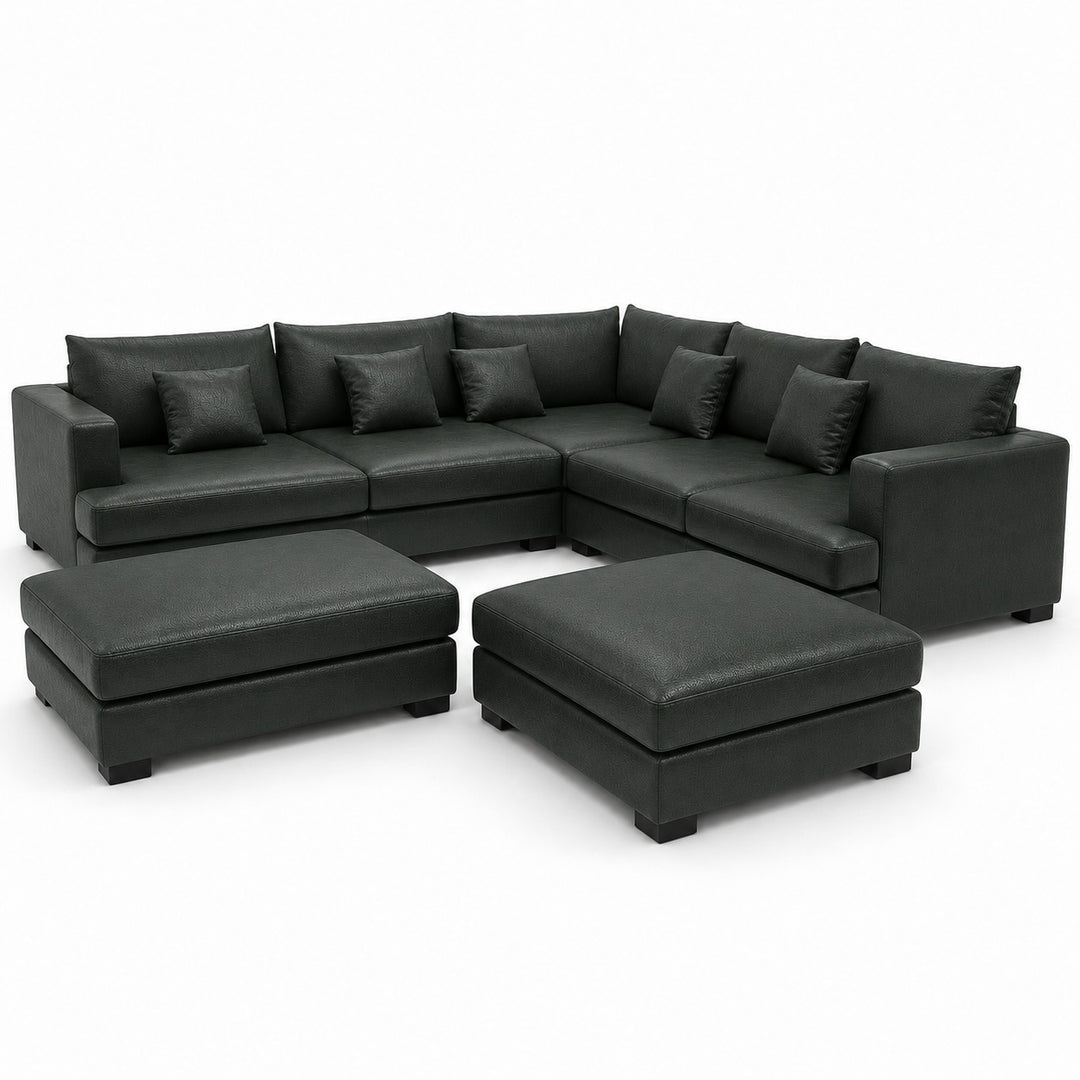 Sofa 02 Custom Upholstery Corner Sofa with 2 Ottomans