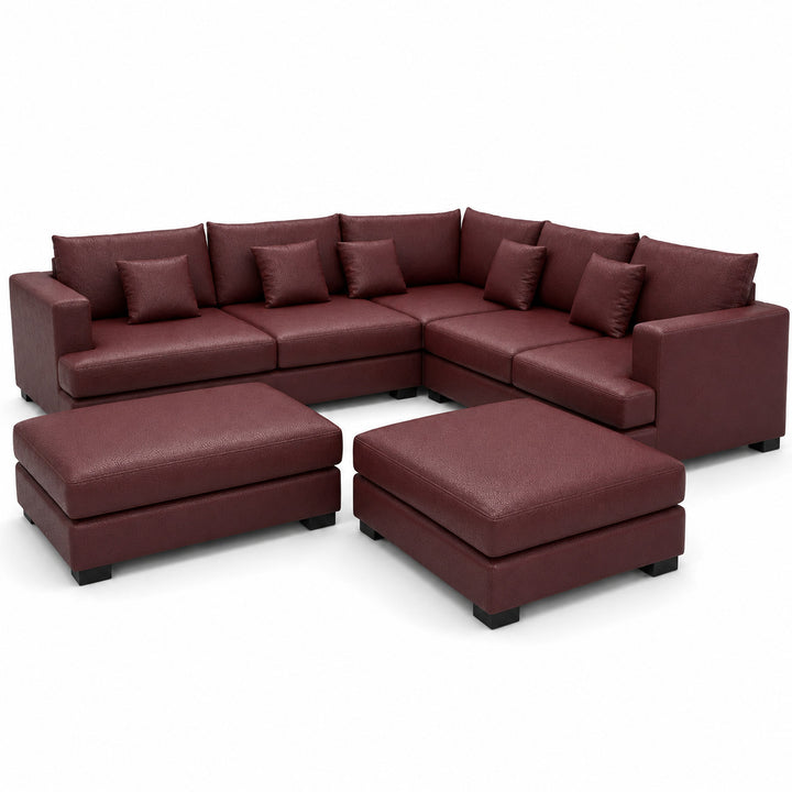 Sofa 02 Custom Upholstery Corner Sofa with 2 Ottomans