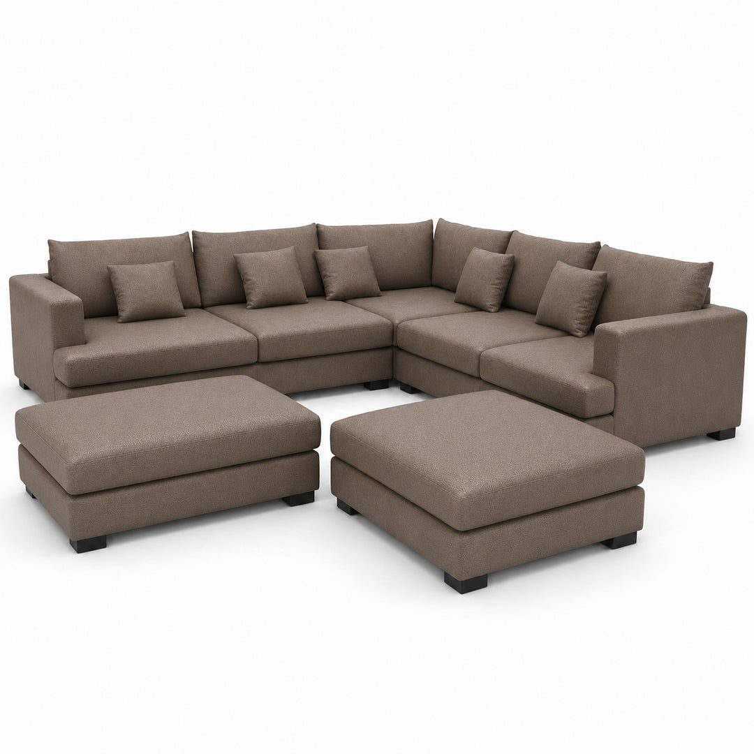 Sofa 02 Custom Upholstery Corner Sofa with 2 Ottomans