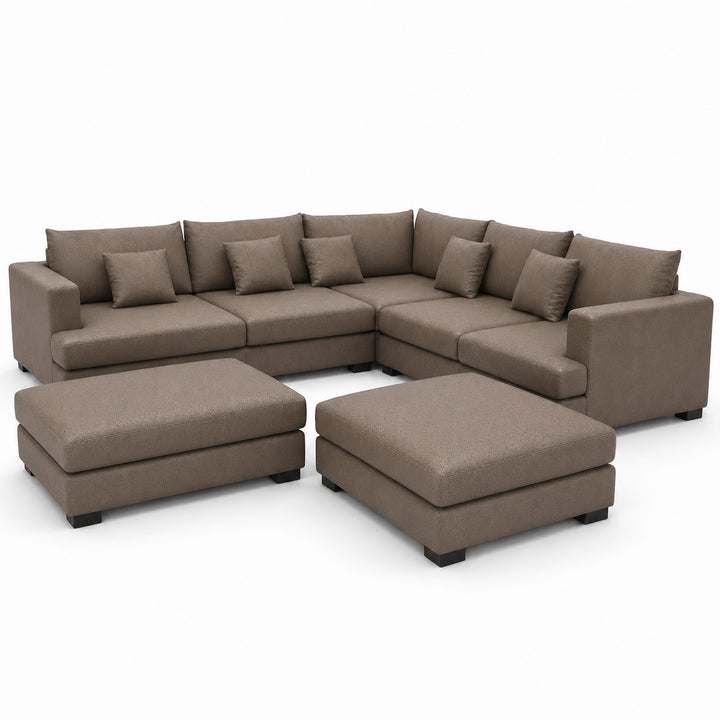 Sofa 02 Custom Upholstery Corner Sofa with 2 Ottomans